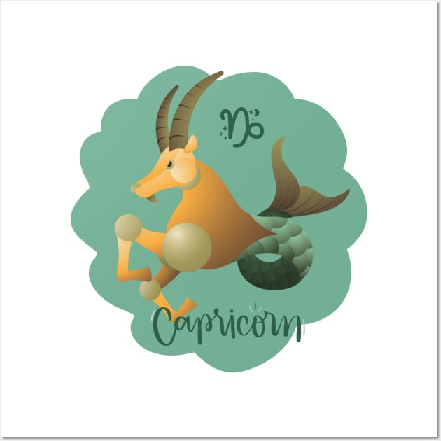 Capricorn: Climb the mountain, reach for the stars. Wall Art by Heartfeltarts